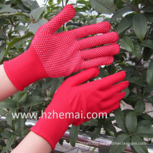 Colorful Polyester Gloves PVC Mini Dots Safety Work Glove